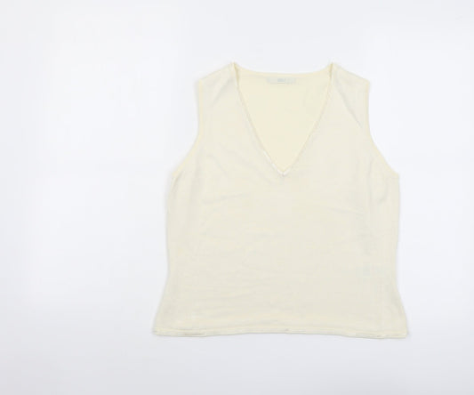 Womens UK Size 14 Marks and Spencer Ivory Basic Tank