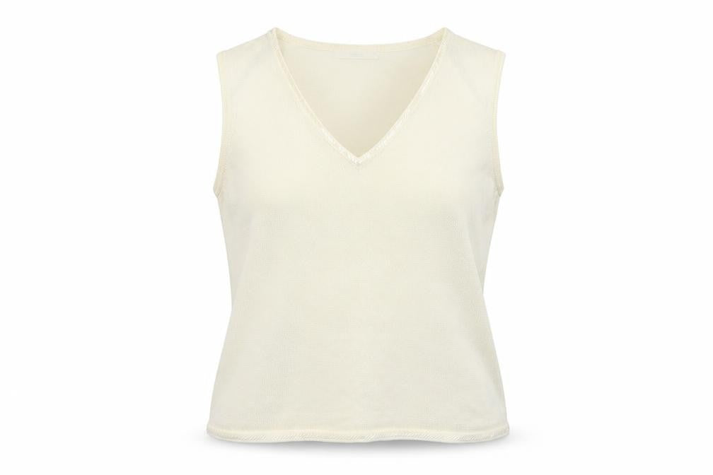 Womens UK Size 14 Marks and Spencer Ivory Basic Tank