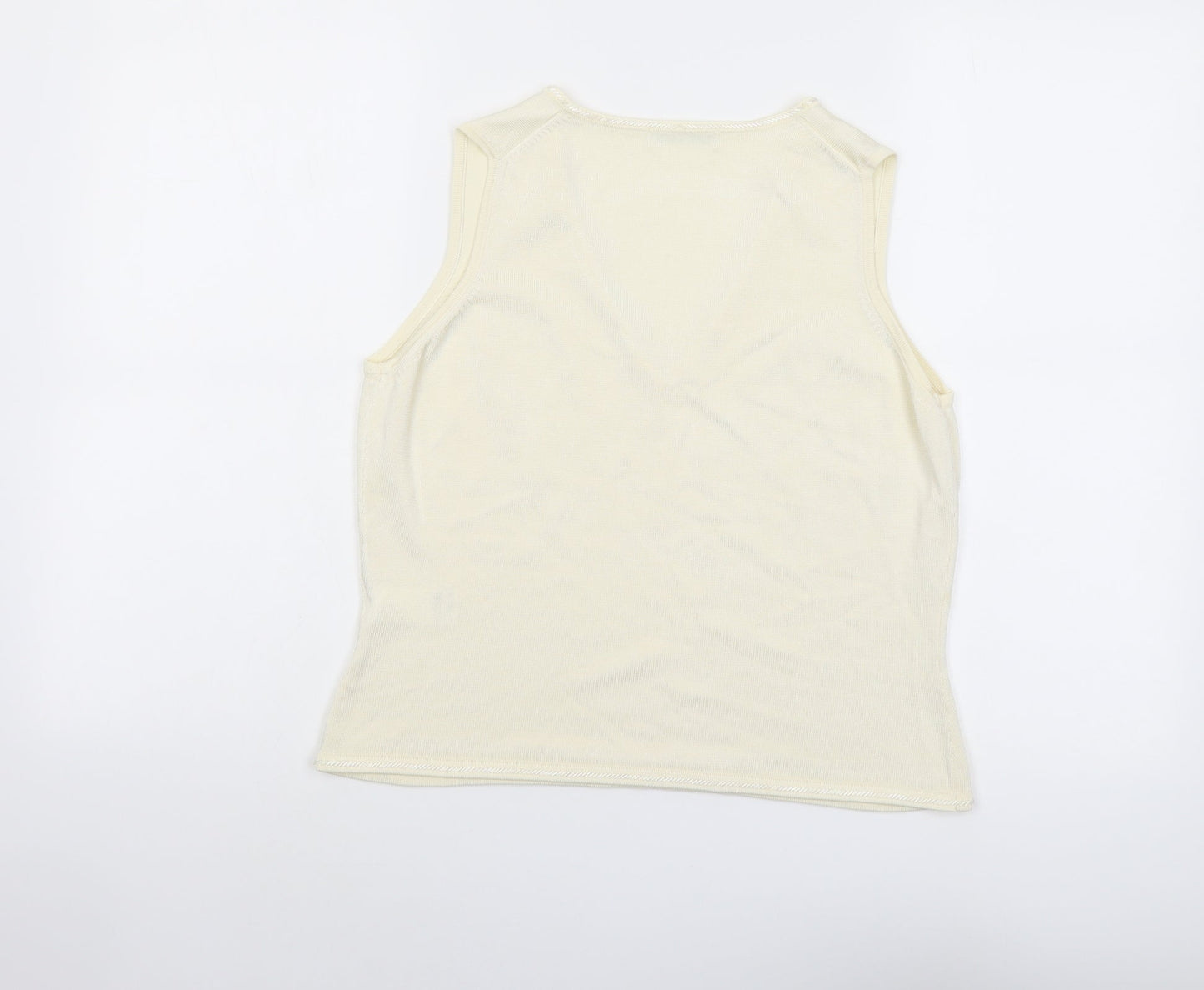 Womens UK Size 14 Marks and Spencer Ivory Basic Tank