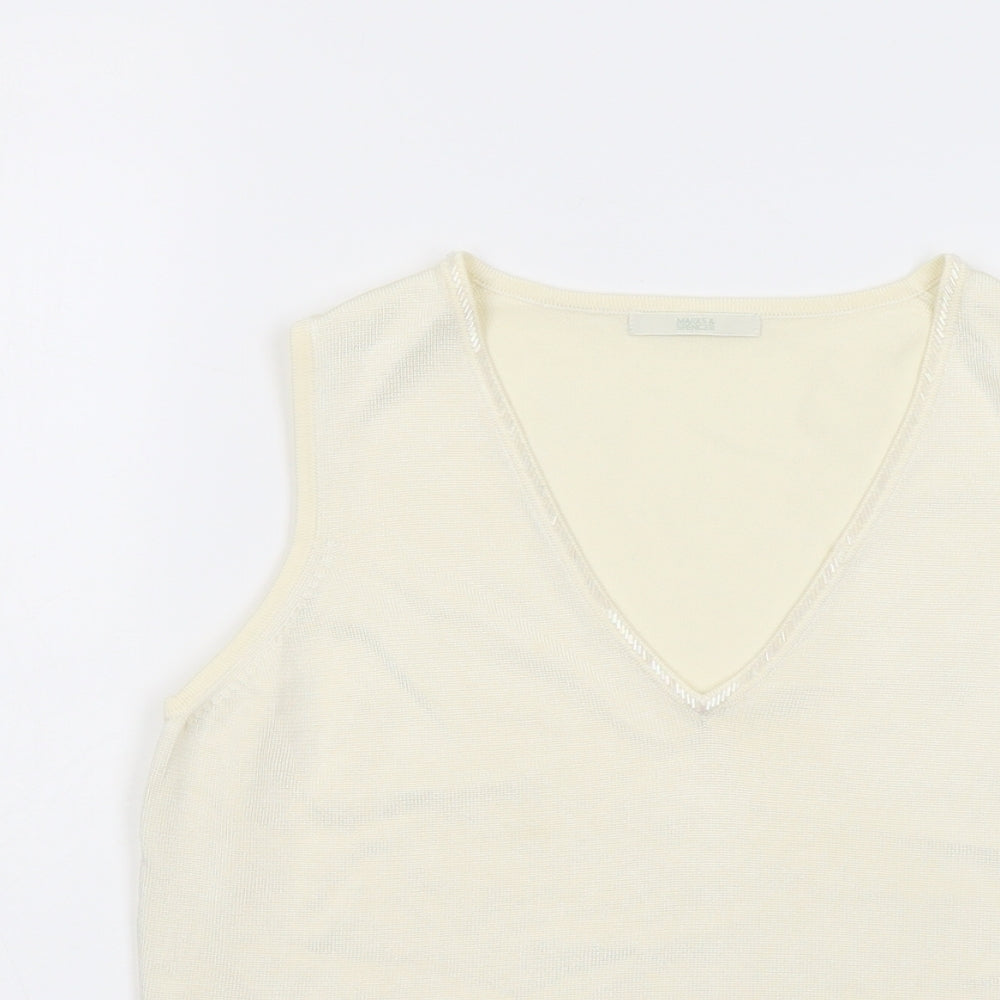 Womens UK Size 14 Marks and Spencer Ivory Basic Tank