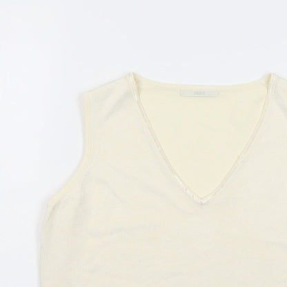 Womens UK Size 14 Marks and Spencer Ivory Basic Tank