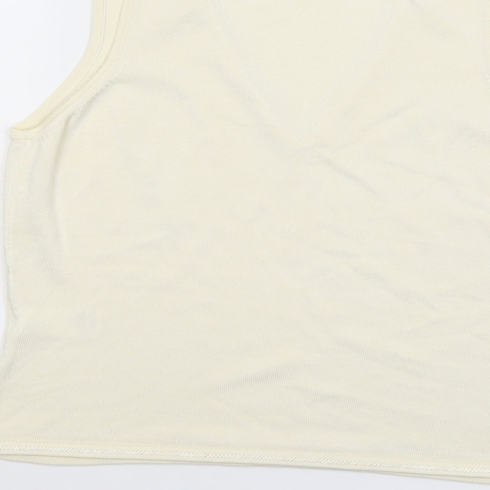 Womens UK Size 14 Marks and Spencer Ivory Basic Tank