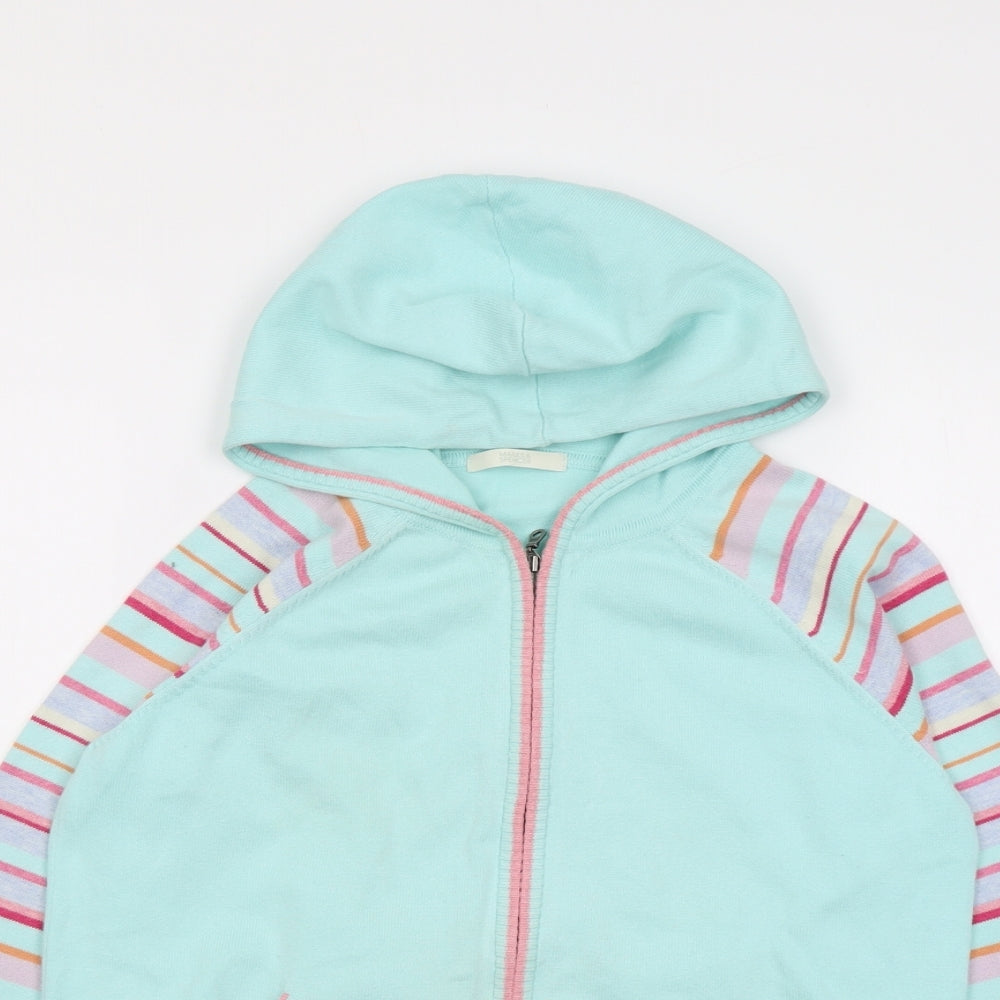 Womens UK Size 12 Marks and Spencer Green Full Zip Jumper