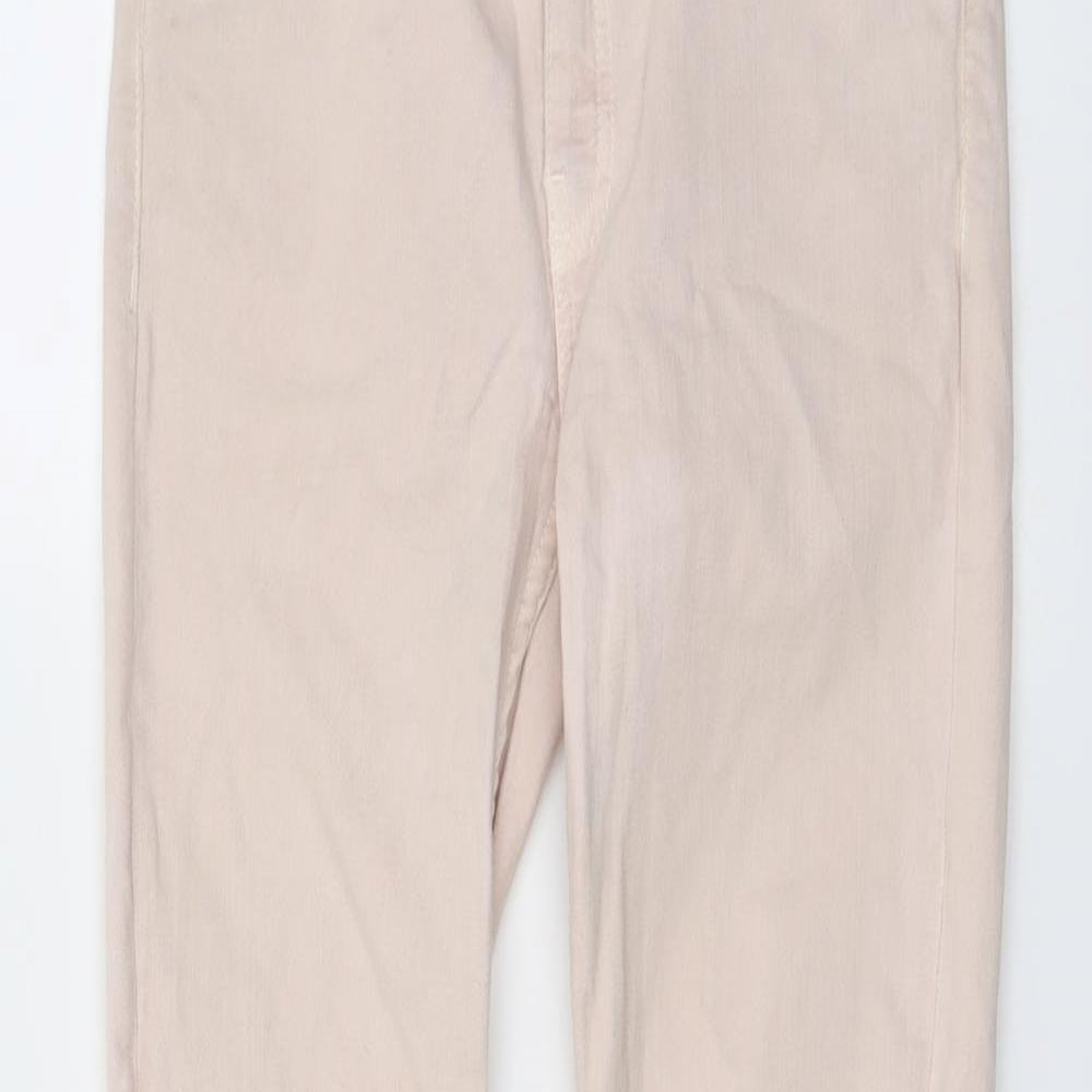 Zara Womens Beige Cotton Skinny Jeans Size 8 L27 in Regular Button