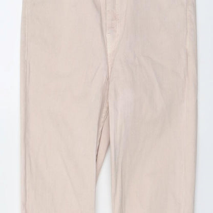 Zara Womens Beige Cotton Skinny Jeans Size 8 L27 in Regular Button