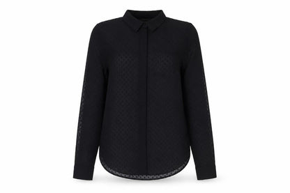 Womens UK Size XS H&M Black Basic Button-Up
