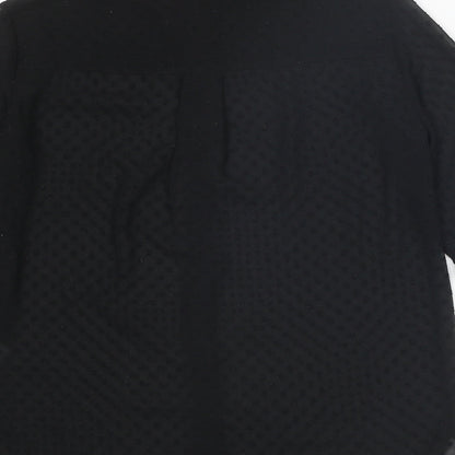 Womens UK Size XS H&M Black Basic Button-Up