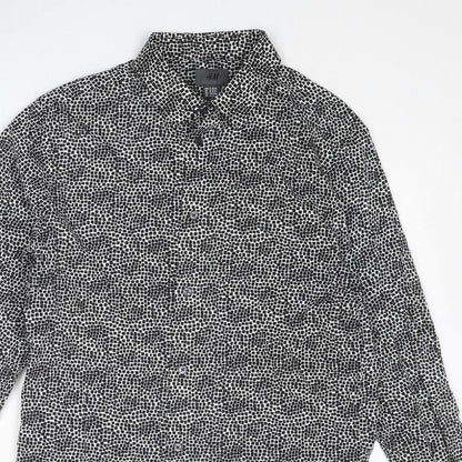 Mens UK Size M H&M Black  Button-Up Long Sleeve Casual Shirt