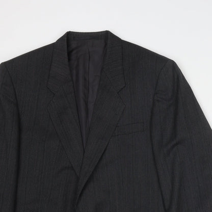 Leithauser Mens Grey Striped Wool Jacket Suit Jacket Size 42 Regular