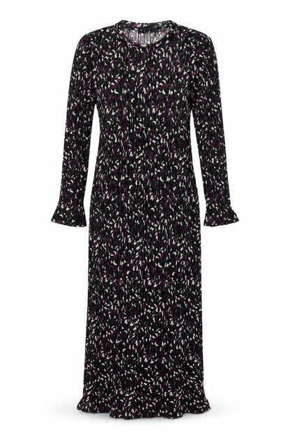 Marks and Spencer Womens Black Geometric Polyester Maxi Size 10 Round Neck Pullover