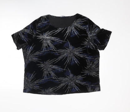 Womens UK Size L Bonmarché Black Basic T-Shirt