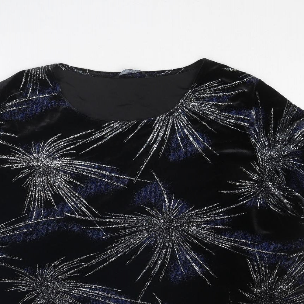 Womens UK Size L Bonmarché Black Basic T-Shirt