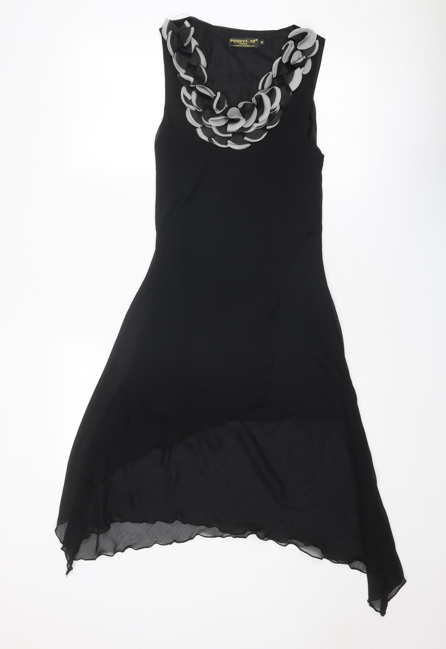 Pussycat London Womens Black Polyester Fit & Flare Size M Scoop Neck Pullover