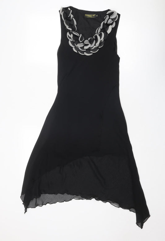 Pussycat London Womens Black Polyester Fit & Flare Size M Scoop Neck Pullover