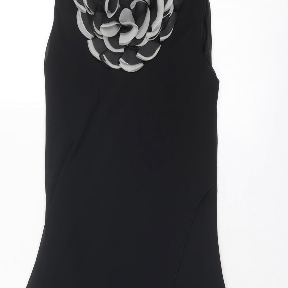 Pussycat London Womens Black Polyester Fit & Flare Size M Scoop Neck Pullover