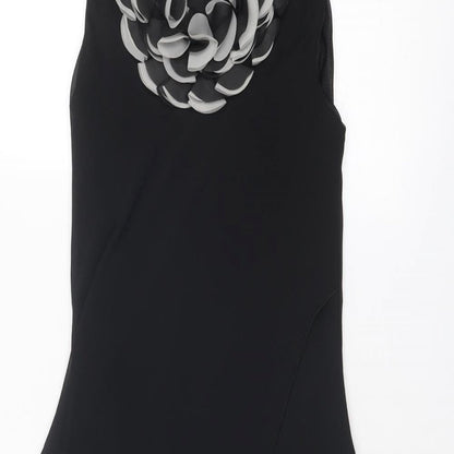 Pussycat London Womens Black Polyester Fit & Flare Size M Scoop Neck Pullover