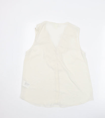 Womens UK Size 10 H&M Ivory Basic Blouse
