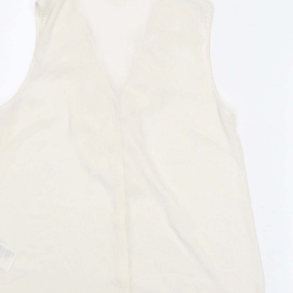 Womens UK Size 10 H&M Ivory Basic Blouse