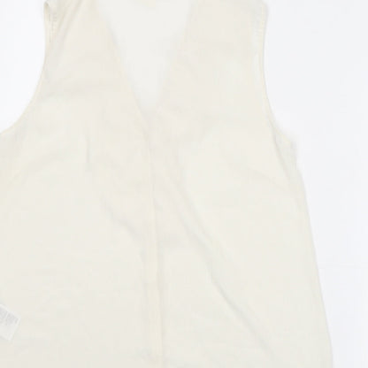 Womens UK Size 10 H&M Ivory Basic Blouse