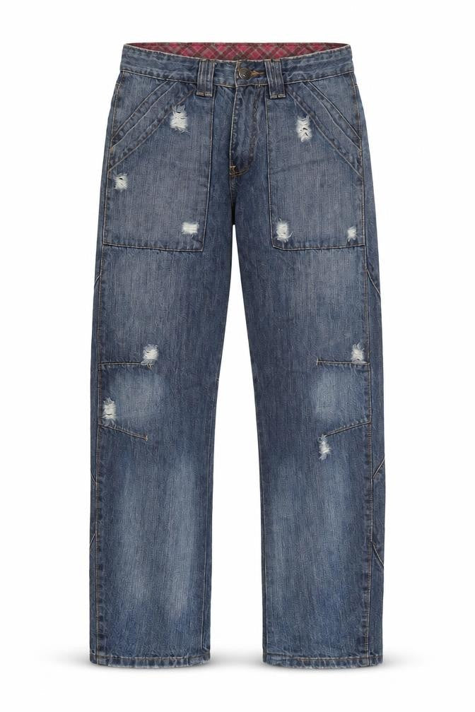 Mens UK Size 30 in Crosshatch Regular Fit Straight Blue Jeans