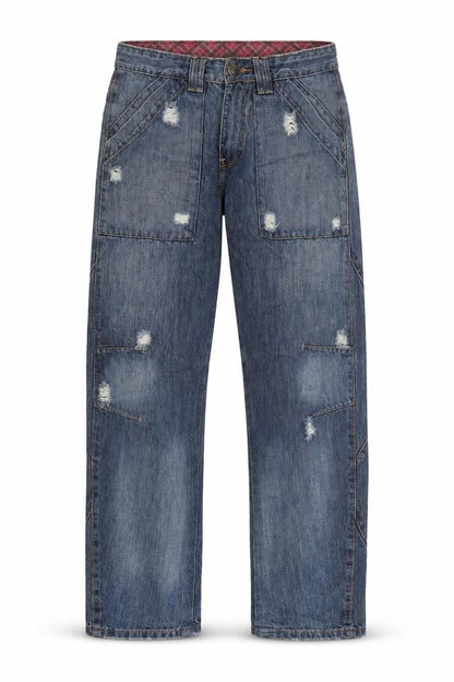 Mens UK Size 30 in Crosshatch Regular Fit Straight Blue Jeans