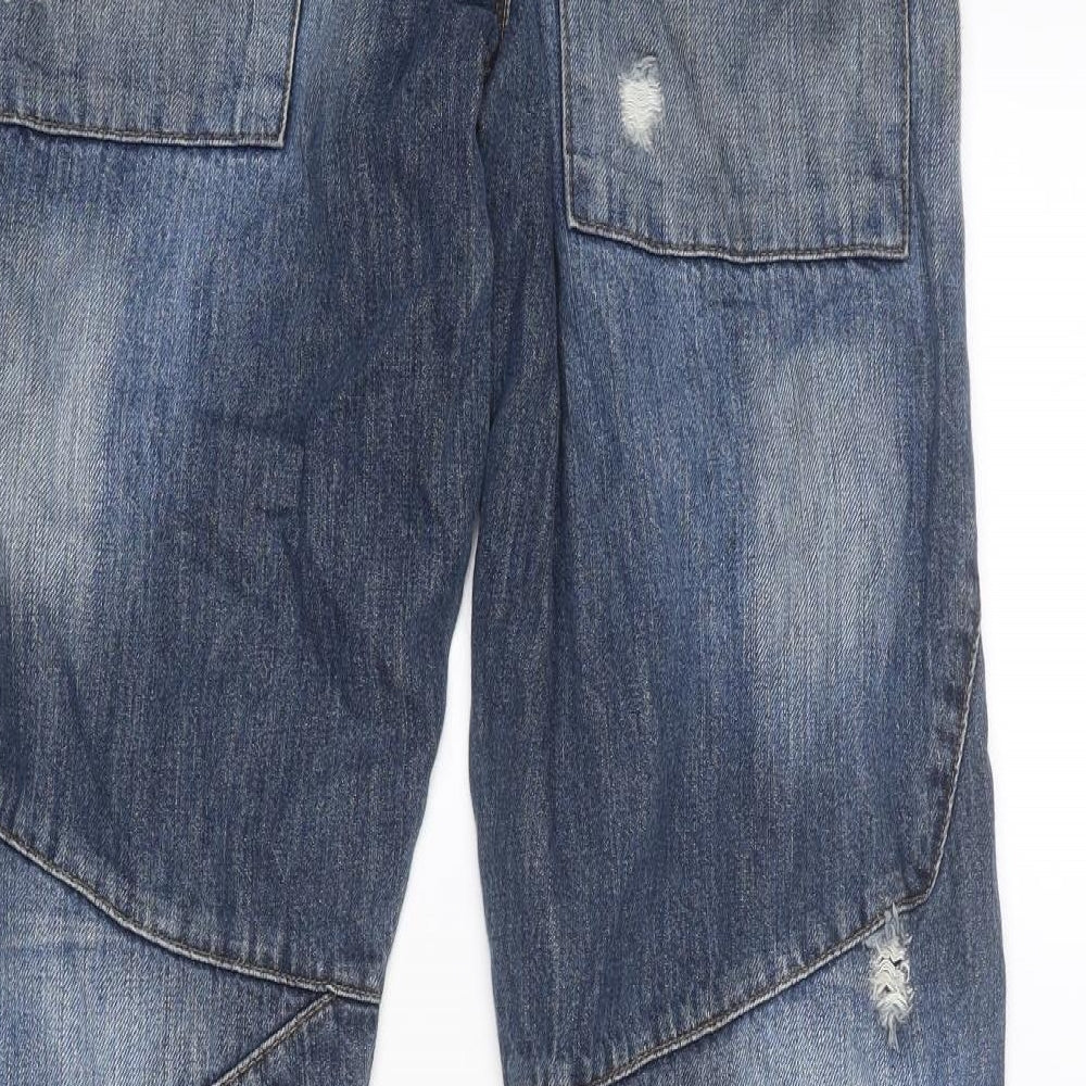 Crosshatch Mens Blue Cotton Straight Jeans Size 30 in Regular Zip