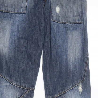 Crosshatch Mens Blue Cotton Straight Jeans Size 30 in Regular Zip