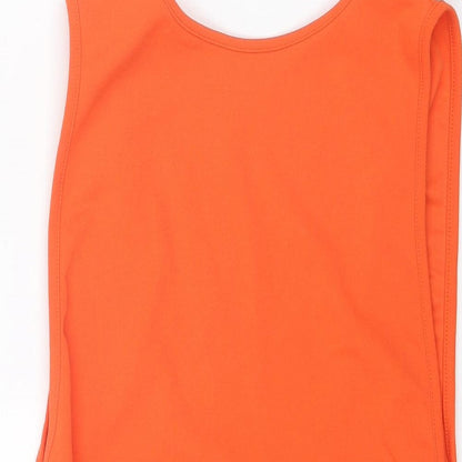 PRETTYLITTLETHING Womens Orange Polyester Bodysuit One-Piece Size 14 Zip - Open Back