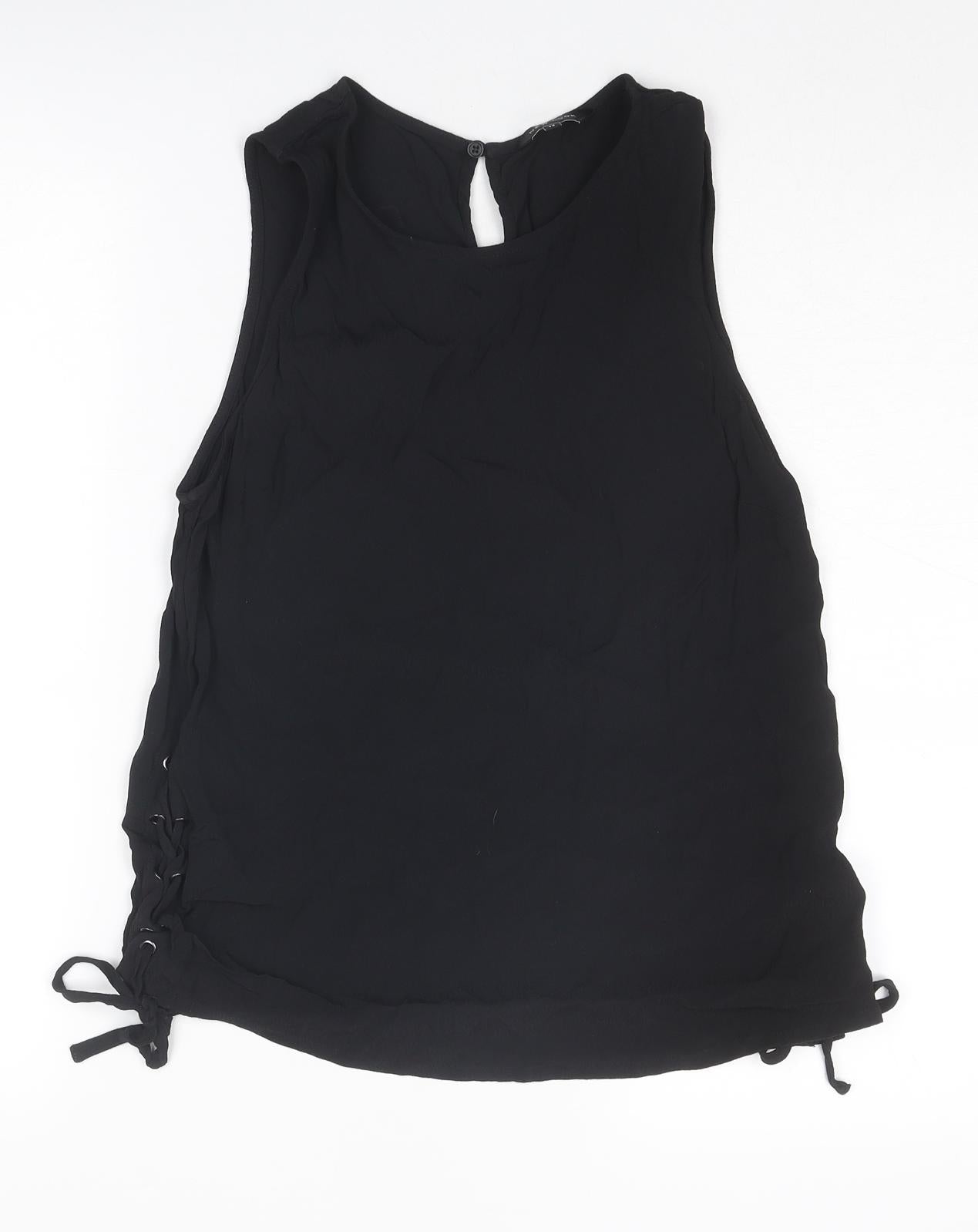 Womens UK Size 12 New Look Black Basic Tank