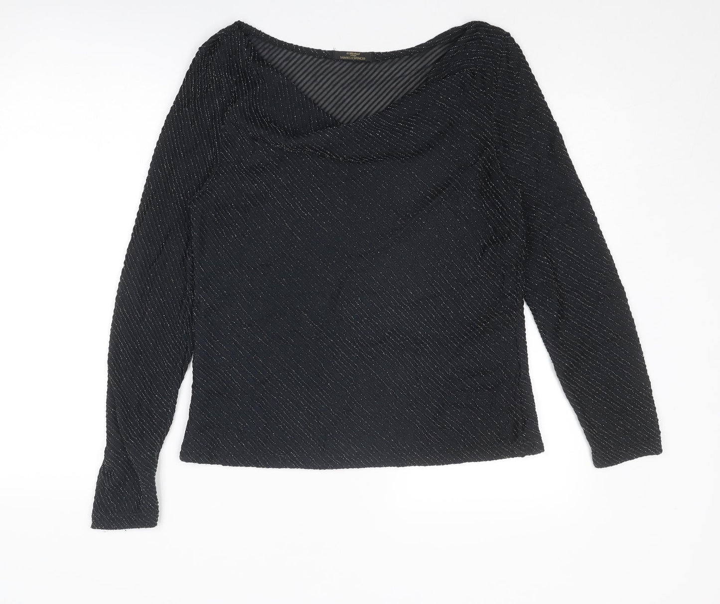 Womens UK Size 16 St Michael Black Basic Blouse