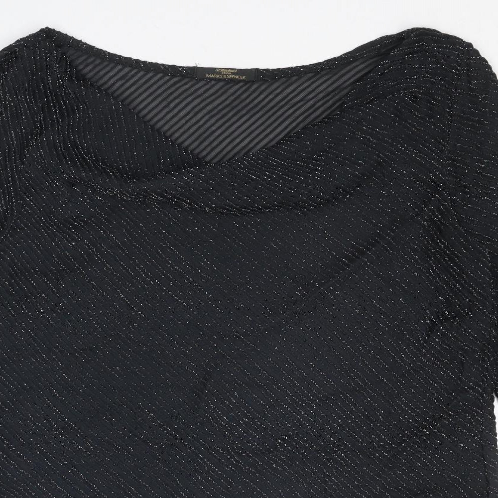 Womens UK Size 16 St Michael Black Basic Blouse