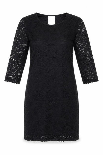 VERO MODA Womens Black Geometric Viscose Shift Size M Round Neck Pullover