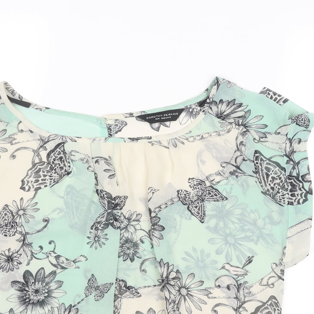 Womens UK Size 8 Dorothy Perkins Multicoloured Basic Blouse