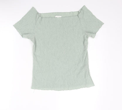 Womens UK Size L H&M Green Basic Blouse