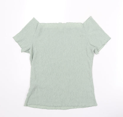 Womens UK Size L H&M Green Basic Blouse