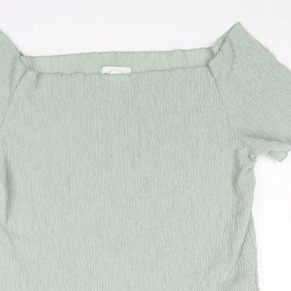 Womens UK Size L H&M Green Basic Blouse