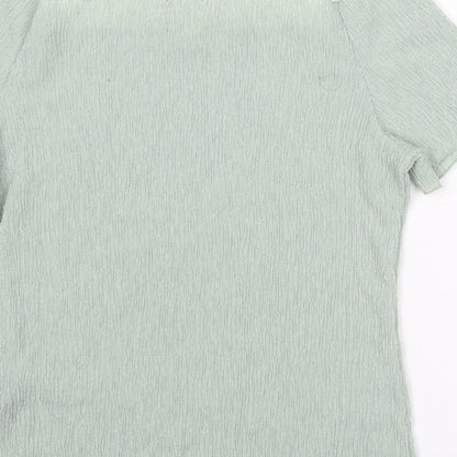 Womens UK Size L H&M Green Basic Blouse