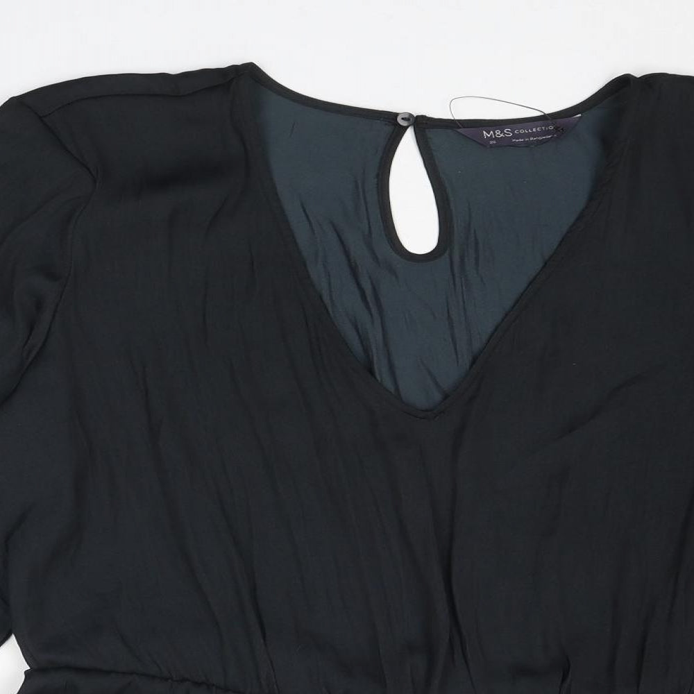 Womens UK Size 20 Marks and Spencer Black Basic Blouse