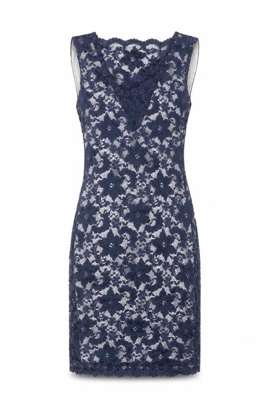 Lipsy Womens Blue Floral Nylon A-Line Size 8 Square Neck Zip