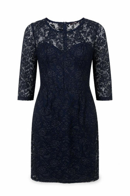 Therapy Womens Blue Floral Polyester Shift Size 12 Round Neck Zip