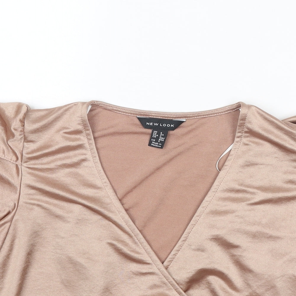 Womens UK Size 6 New Look Beige Basic Tank