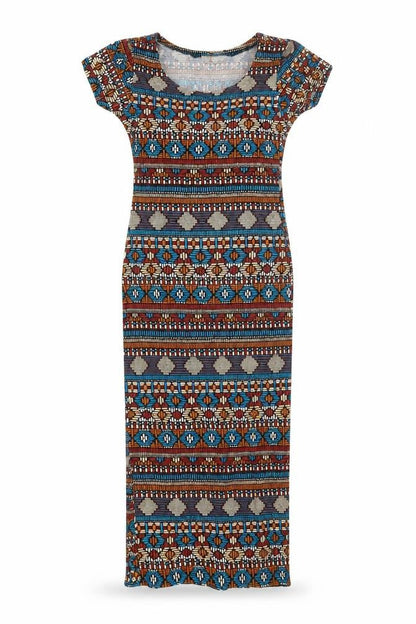 Cameo Rose Womens Multicoloured Geometric Viscose Bodycon Size S Boat Neck Pullover