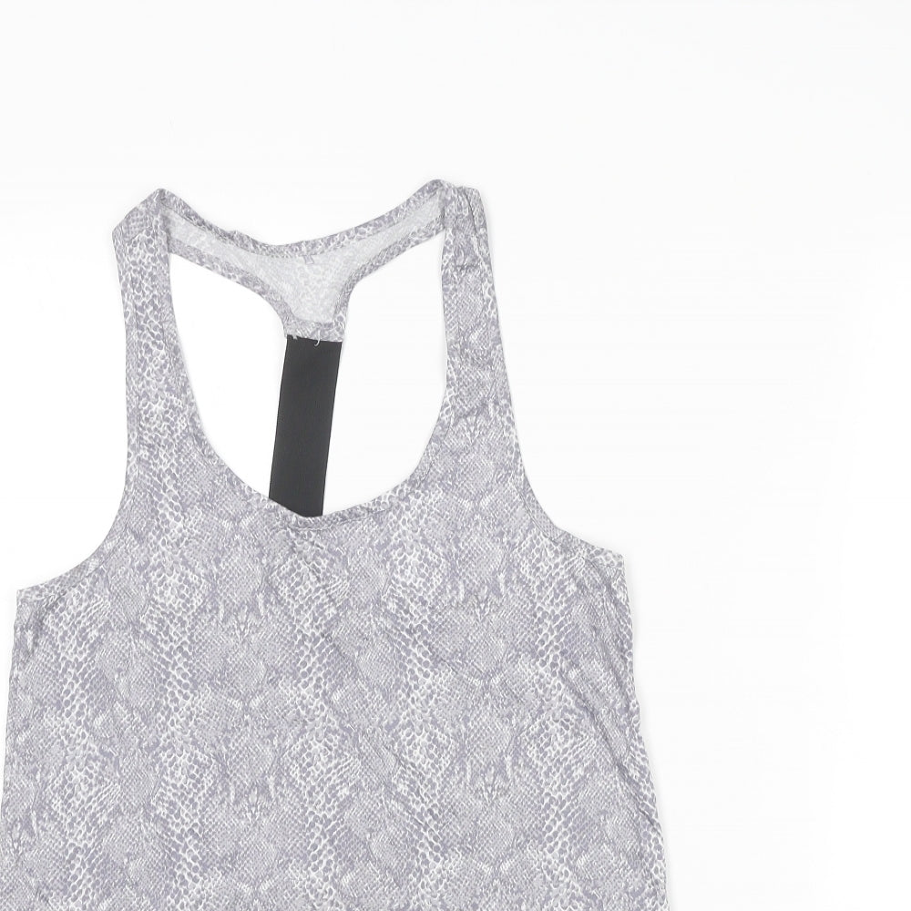 Womens UK Size S New Look Grey Basic Tank
