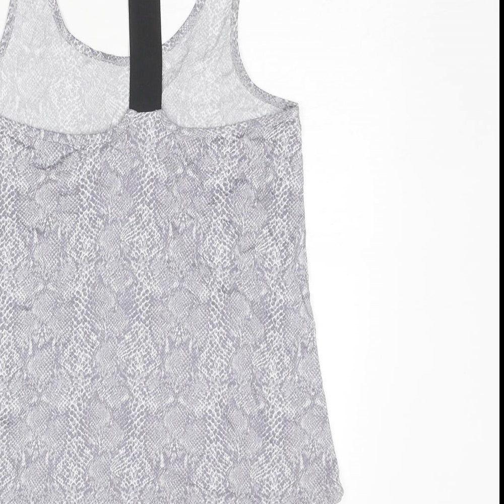 Womens UK Size S New Look Grey Basic Tank