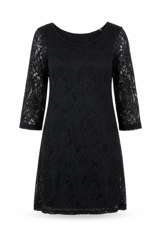 VERO MODA Womens Black Polyester Mini Size L Boat Neck Pullover