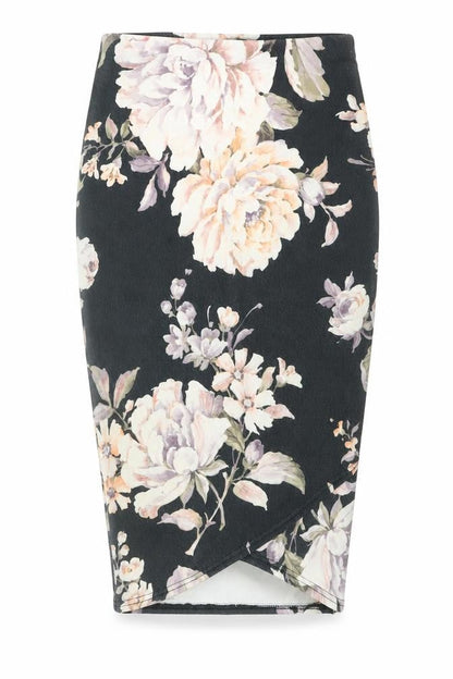 New Look Womens Multicoloured Floral Polyester Bandage Skirt Size 6