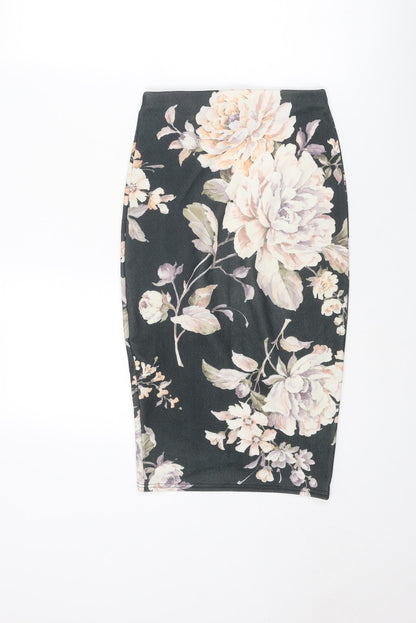New Look Womens Multicoloured Floral Polyester Bandage Skirt Size 6