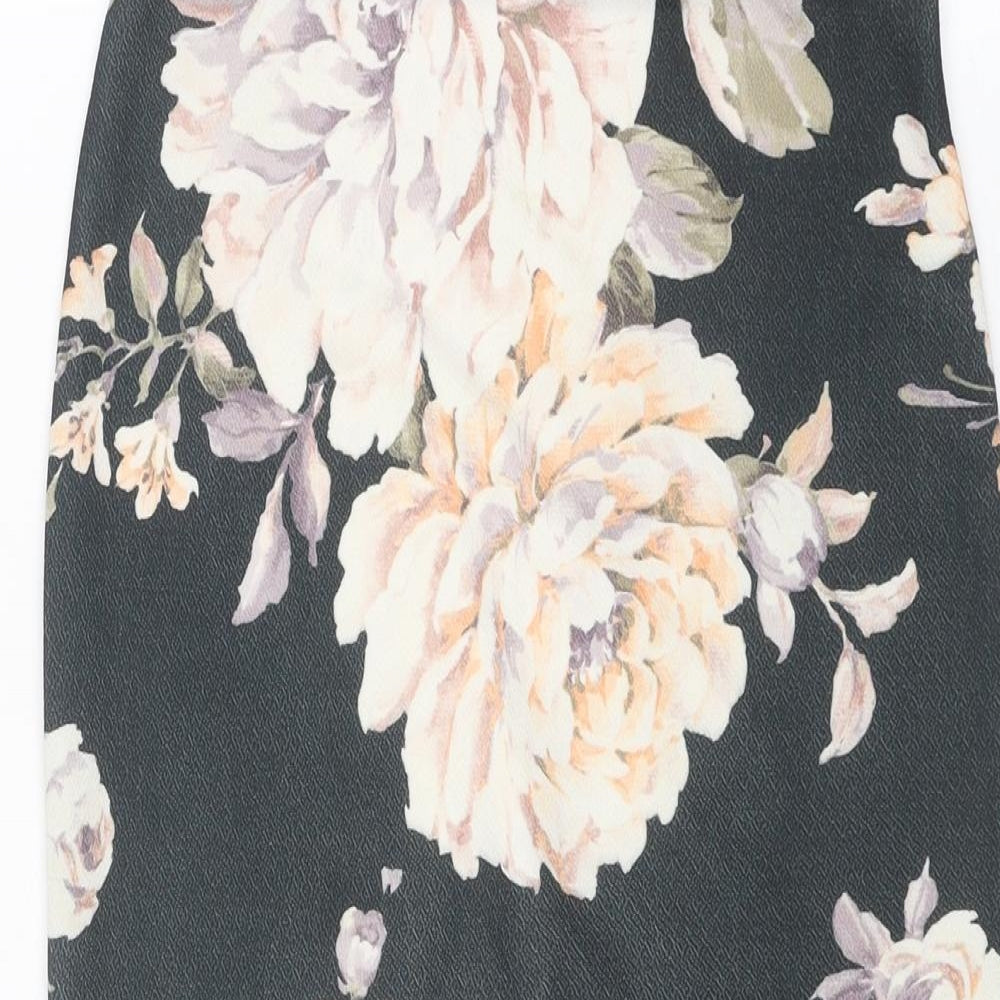 New Look Womens Multicoloured Floral Polyester Bandage Skirt Size 6