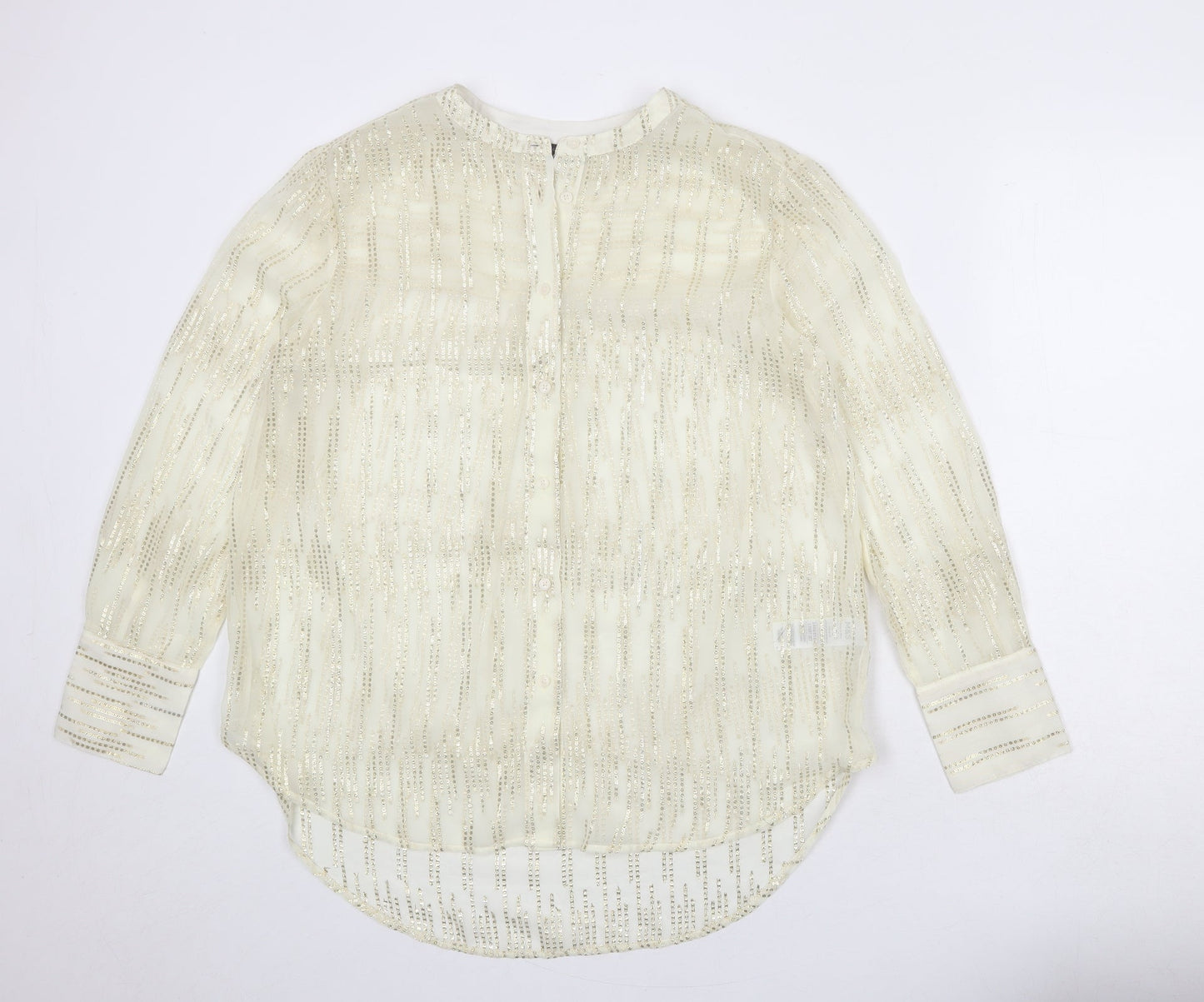 Womens UK Size 10 Marks and Spencer Ivory Basic Button-Up