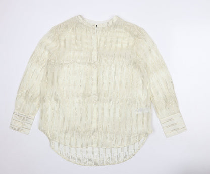 Womens UK Size 10 Marks and Spencer Ivory Basic Button-Up